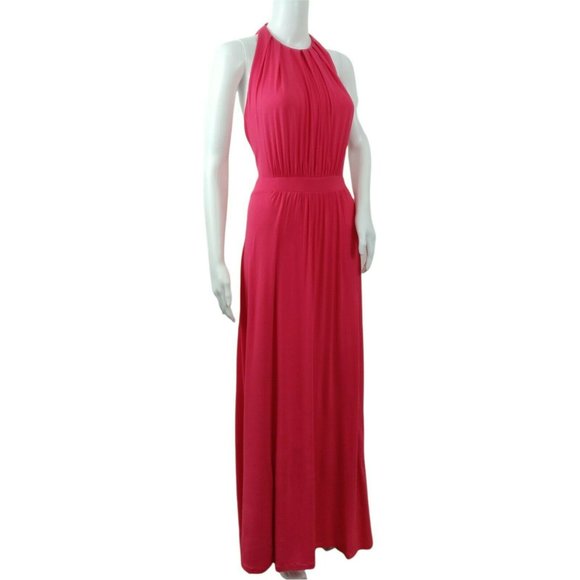 Boden Felicity Jersey Halter Maxi Dress Women's Size 14R Carnival Pink Stretch - Picture 5 of 12